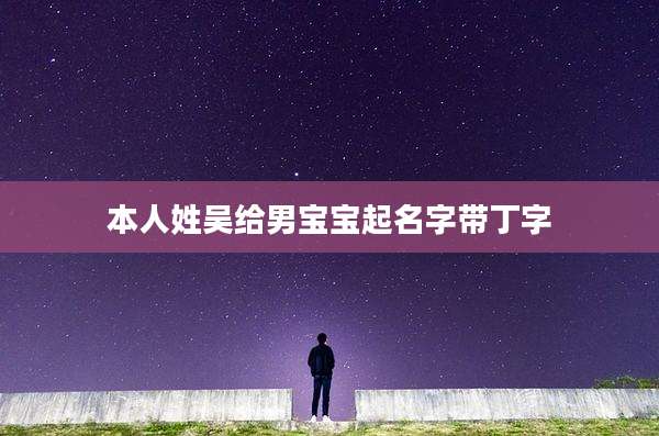 本人姓吴给男宝宝起名字带丁字