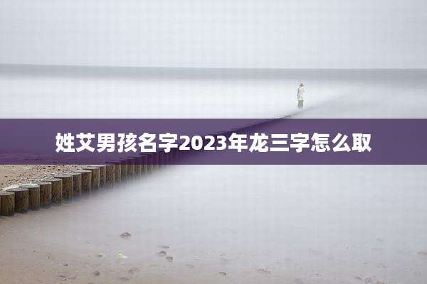 姓艾男孩名字2023年龙三字怎么取