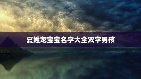夏姓龙宝宝名字大全双字男孩