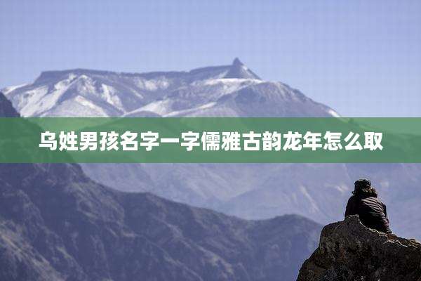 乌姓男孩名字一字儒雅古韵龙年怎么取