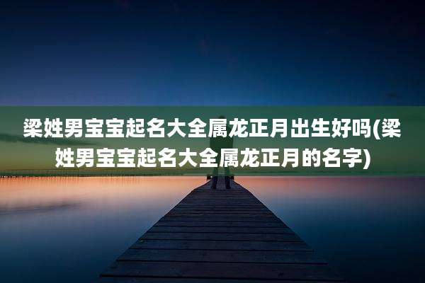 梁姓男宝宝起名大全属龙正月出生好吗(梁姓男宝宝起名大全属龙正月的名字)