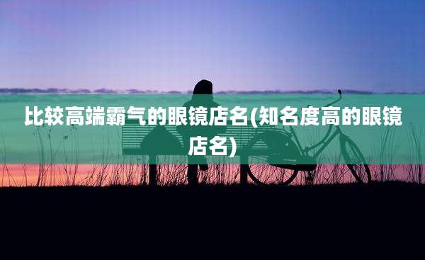 比较高端霸气的眼镜店名(知名度高的眼镜店名)
