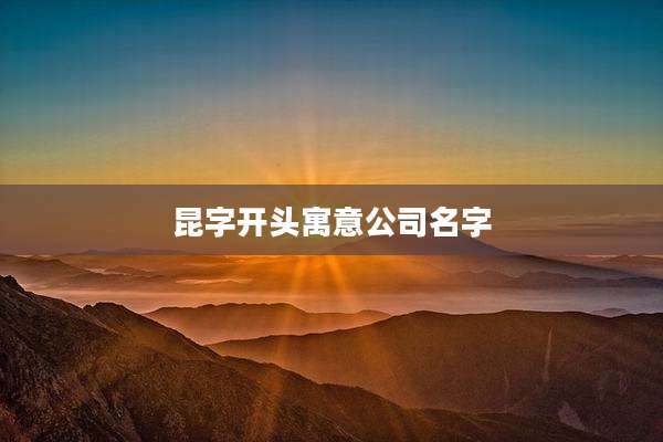 昆字开头寓意公司名字