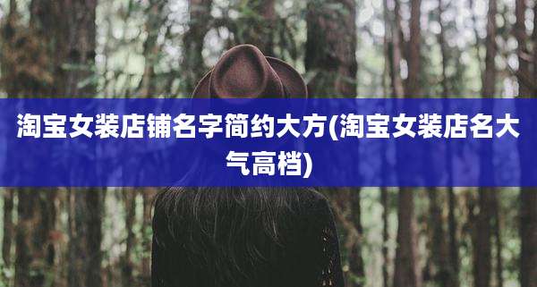淘宝女装店铺名字简约大方(淘宝女装店名大气高档)