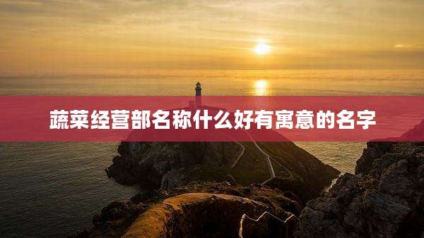 蔬菜经营部名称什么好有寓意的名字