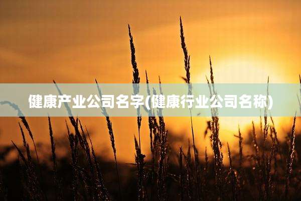 健康产业公司名字(健康行业公司名称)