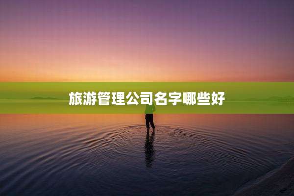 旅游管理公司名字哪些好