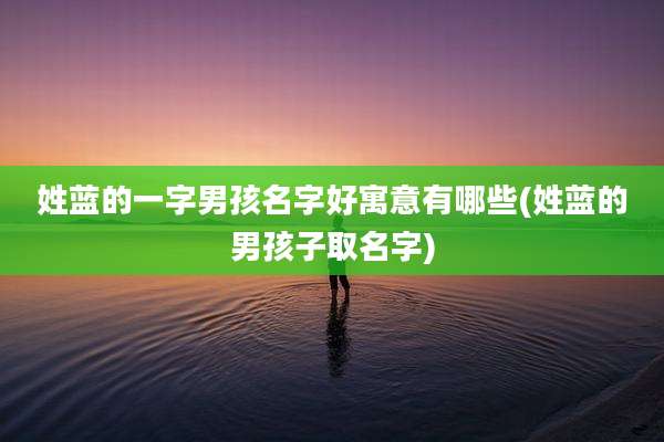 姓蓝的一字男孩名字好寓意有哪些(姓蓝的男孩子取名字)