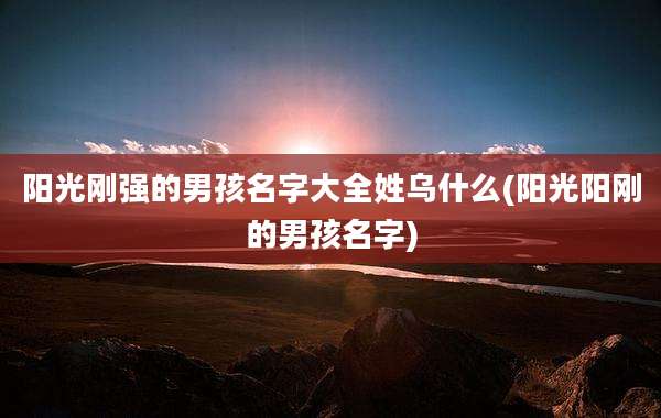 阳光刚强的男孩名字大全姓乌什么(阳光阳刚的男孩名字)