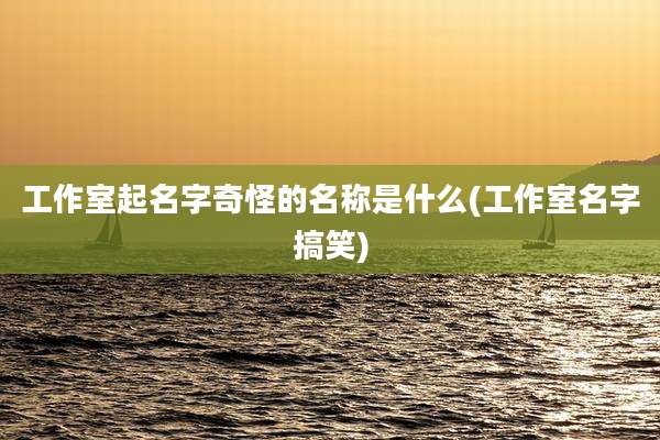 工作室起名字奇怪的名称是什么(工作室名字搞笑)