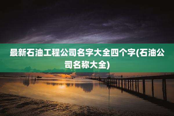 最新石油工程公司名字大全四个字(石油公司名称大全)