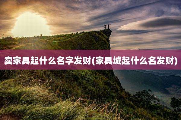 卖家具起什么名字发财(家具城起什么名发财)