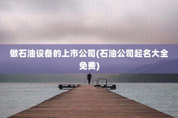 做石油设备的上市公司(石油公司起名大全免费)
