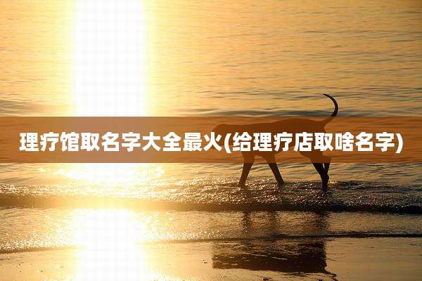 理疗馆取名字大全最火(给理疗店取啥名字)