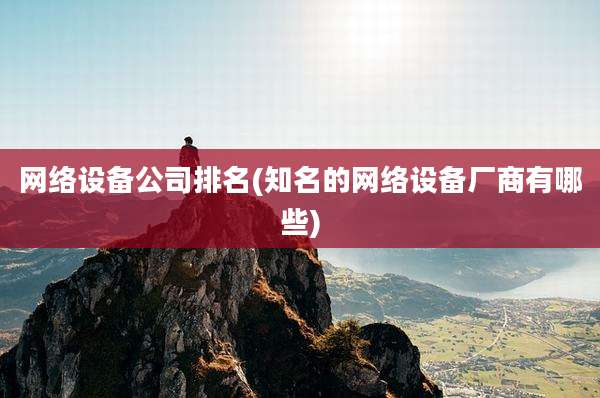 网络设备公司排名(知名的网络设备厂商有哪些)