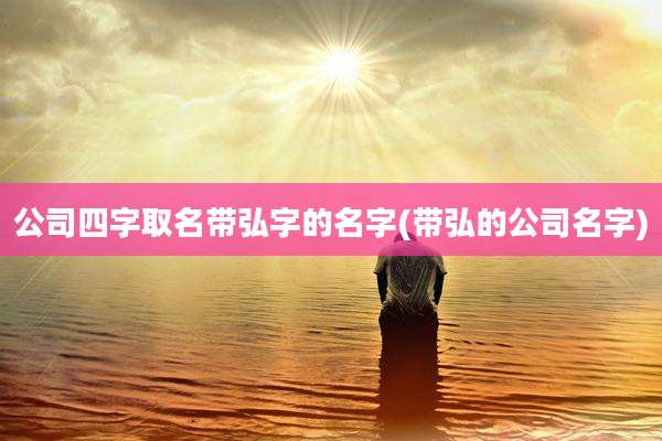 公司四字取名带弘字的名字(带弘的公司名字)