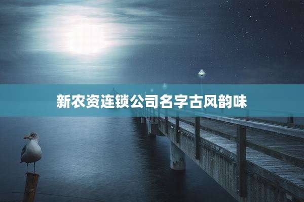 新农资连锁公司名字古风韵味