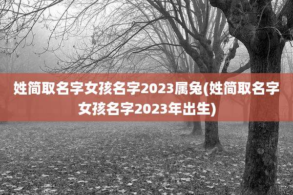 姓简取名字女孩名字2023属兔(姓简取名字女孩名字2023年出生)