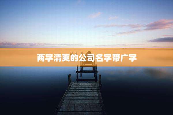 两字清爽的公司名字带广字