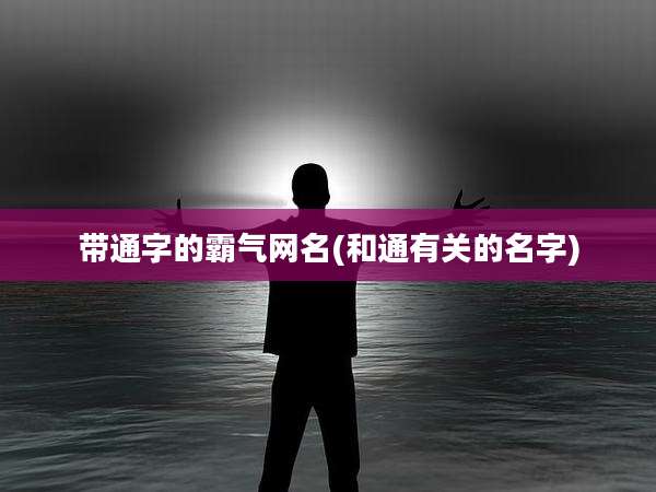带通字的霸气网名(和通有关的名字)
