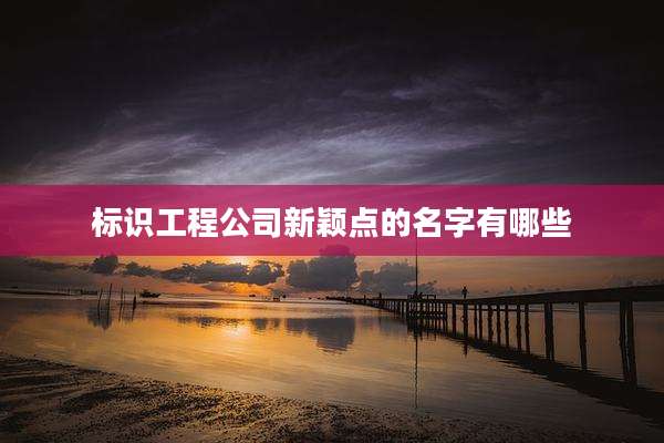 标识工程公司新颖点的名字有哪些