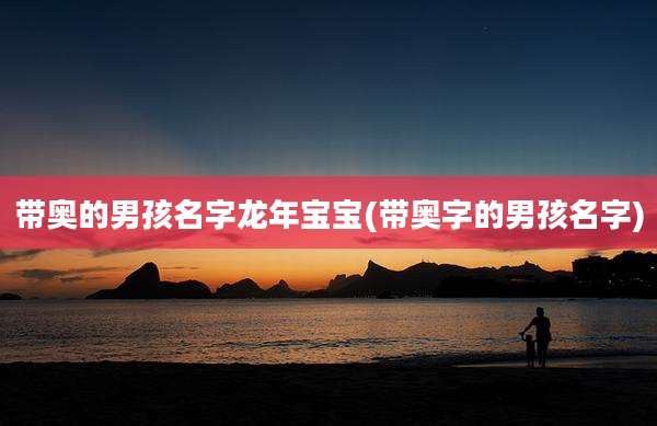 带奥的男孩名字龙年宝宝(带奥字的男孩名字)