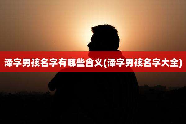 泽字男孩名字有哪些含义(泽字男孩名字大全)