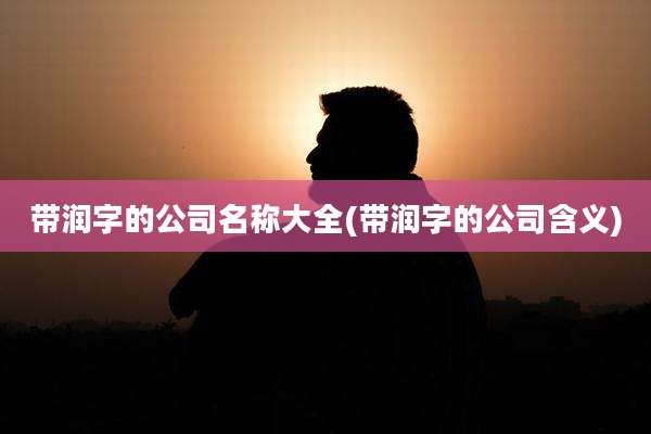 带润字的公司名称大全(带润字的公司含义)