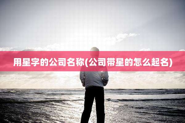 用星字的公司名称(公司带星的怎么起名)