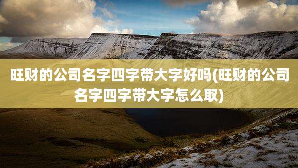 旺财的公司名字四字带大字好吗(旺财的公司名字四字带大字怎么取)