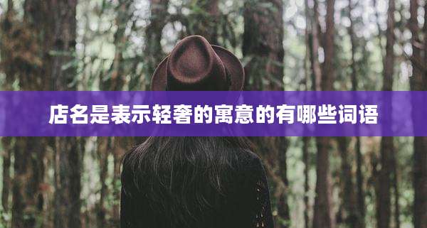 店名是表示轻奢的寓意的有哪些词语