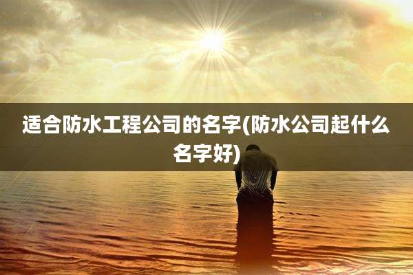 适合防水工程公司的名字(防水公司起什么名字好)