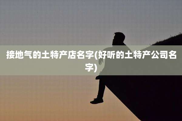 接地气的土特产店名字(好听的土特产公司名字)