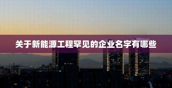 关于新能源工程罕见的企业名字有哪些