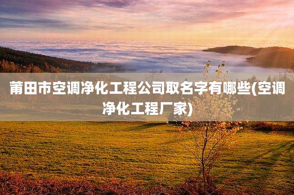 莆田市空调净化工程公司取名字有哪些(空调净化工程厂家)