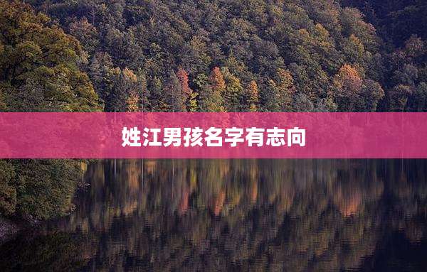 姓江男孩名字有志向