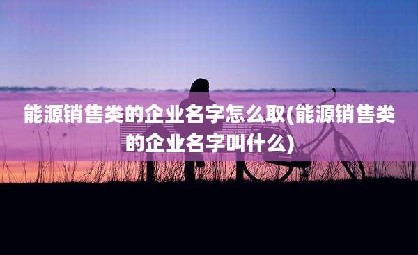 能源销售类的企业名字怎么取(能源销售类的企业名字叫什么)