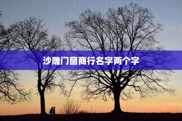 沙雕门窗商行名字两个字