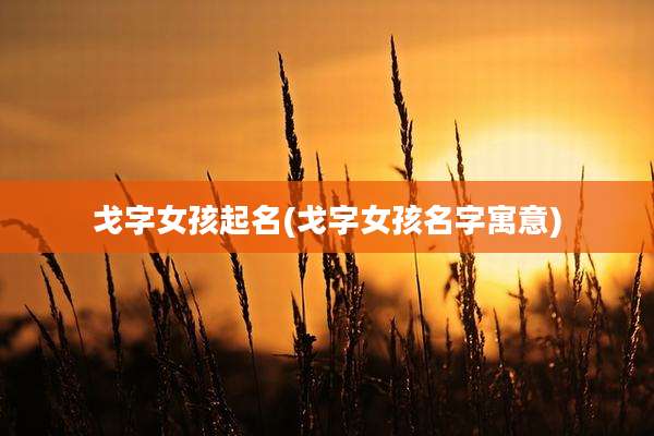 戈字女孩起名(戈字女孩名字寓意)