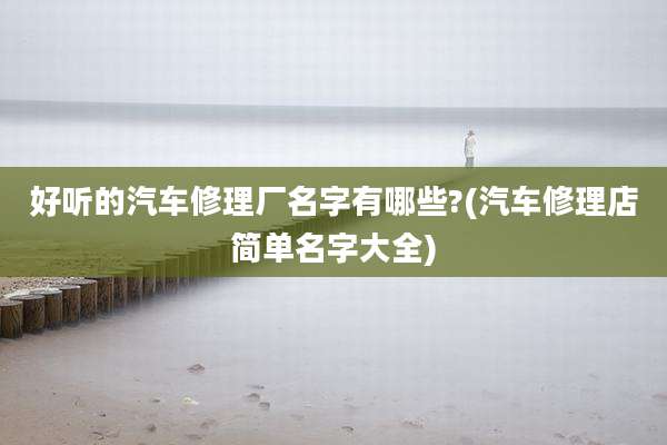 好听的汽车修理厂名字有哪些?(汽车修理店简单名字大全)