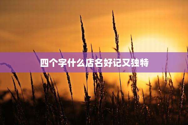 四个字什么店名好记又独特