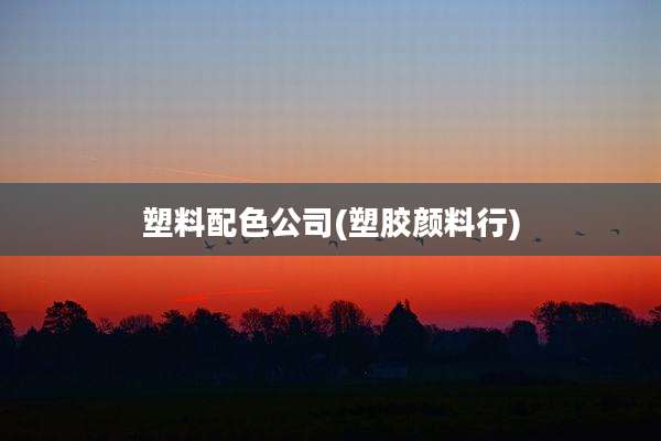 塑料配色公司(塑胶颜料行)
