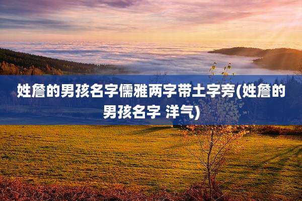 姓詹的男孩名字儒雅两字带土字旁(姓詹的男孩名字 洋气)