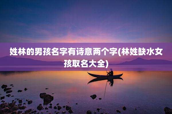 姓林的男孩名字有诗意两个字(林姓缺水女孩取名大全)