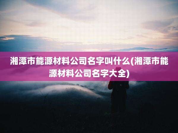 湘潭市能源材料公司名字叫什么(湘潭市能源材料公司名字大全)