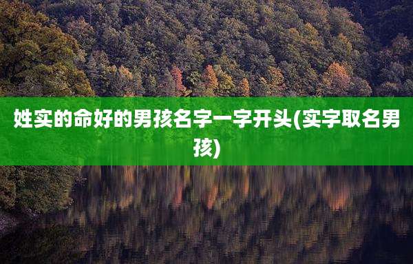 姓实的命好的男孩名字一字开头(实字取名男孩)