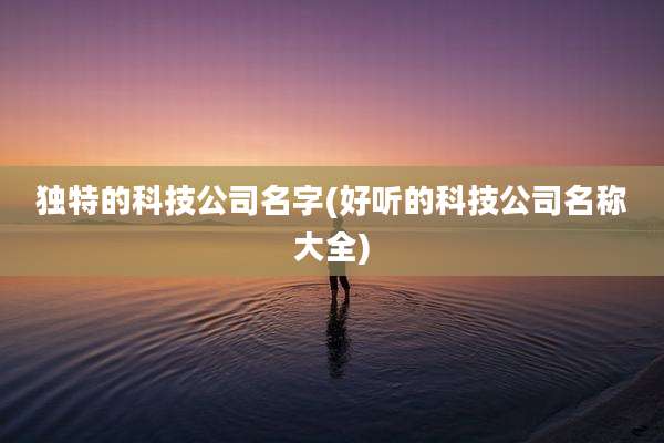 独特的科技公司名字(好听的科技公司名称大全)