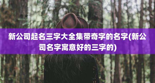 新公司起名三字大全集带奇字的名字(新公司名字寓意好的三字的)