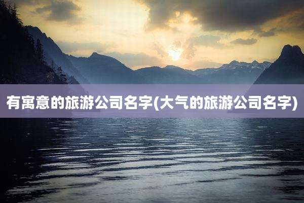 有寓意的旅游公司名字(大气的旅游公司名字)