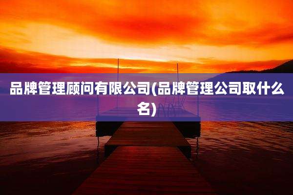 品牌管理顾问有限公司(品牌管理公司取什么名)